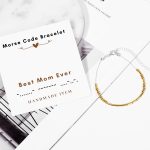 Best Mom Ever Morse code bracelet with gift card, gold and silver handmade beaded bracelet for moms