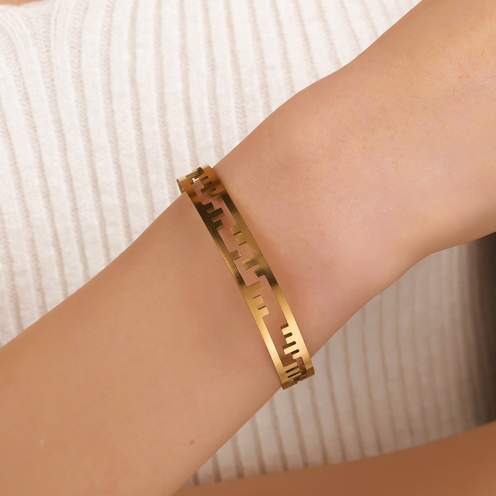 Close-up of I Love You Mom Morse Code Bracelet on wrist – meaningful gift for Mom